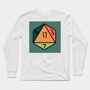 20 Sided Dice With Colored Background Long Sleeve T-Shirt